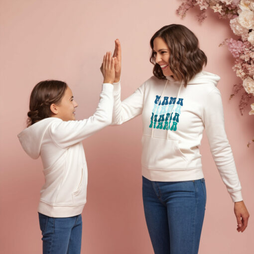 Mama Blue Mother And Daughter Hoodie