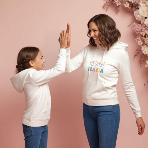 Mama Flowers Mother And Daughter Hoodie