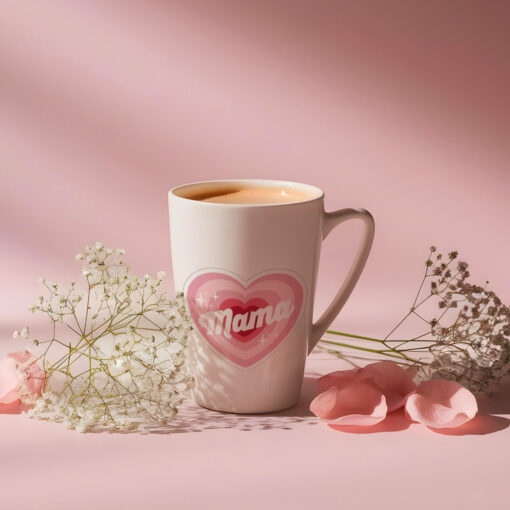 Mama Heart White Latte Mug - 12oz & 17oz