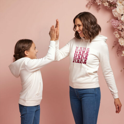 Mama Pink Mother And Daughter Hoodie