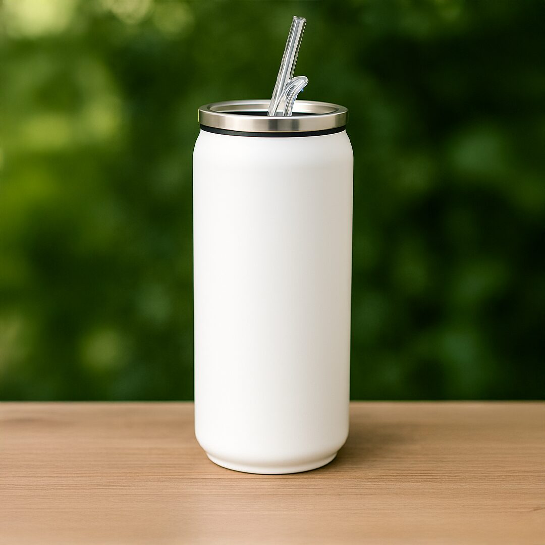 Steel Coke Can with Straw - Image 3