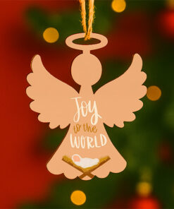 Joy to the World Angel Christmas Ornament – Custom Printed Holiday Decor