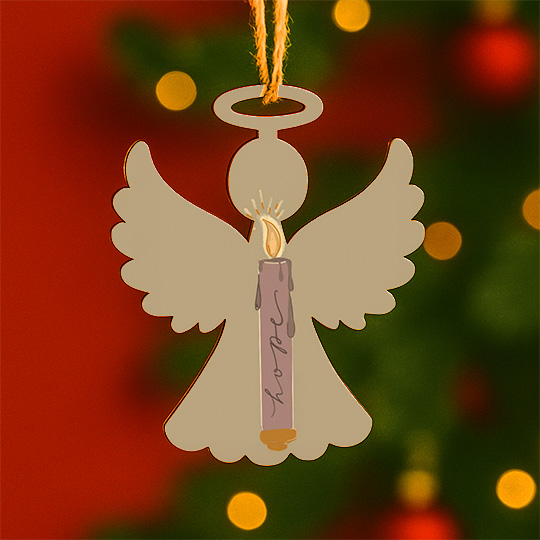 Hope Candle Angel – Custom Printed Hanging Ornament