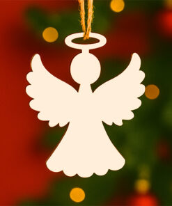 Minimalist Angel Silhouette Christmas Ornament