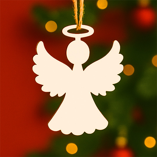 Minimalist Angel Silhouette Christmas Ornament