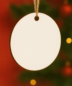 Customizable Blank Round Wooden Ornament with Jute Twine