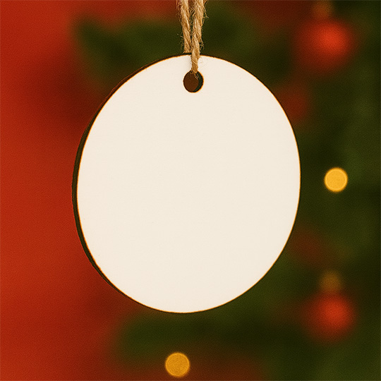 Customizable Blank Round Wooden Ornament with Jute Twine
