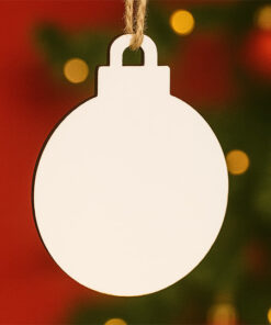 Blank Christmas Bauble Ornament – Customizable MDF/Wood