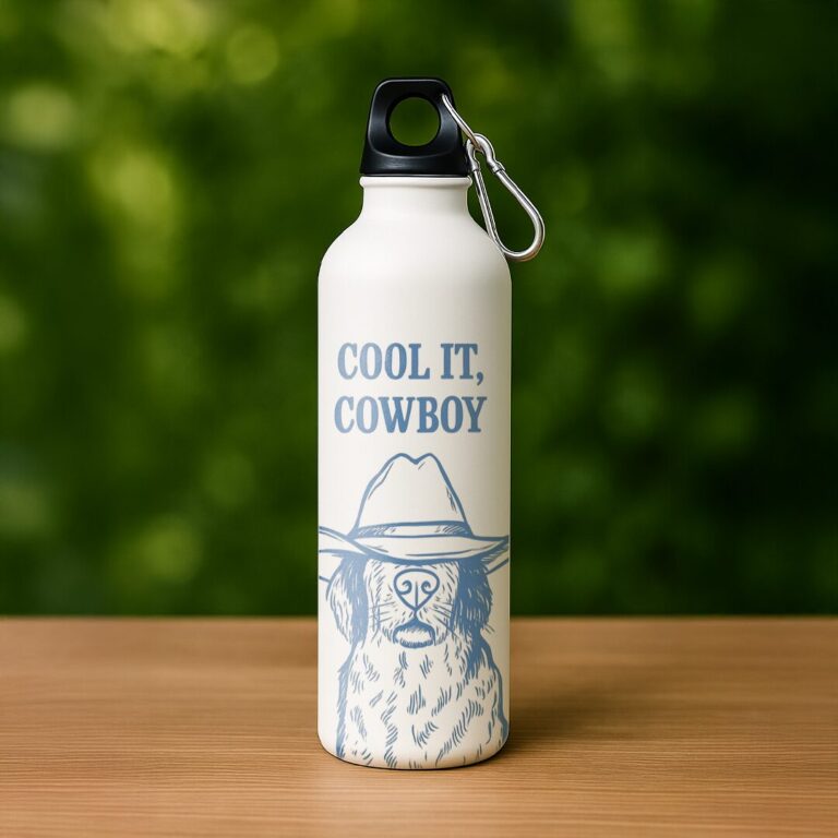 Cool It, Cowboy Dog – Custom Printed Water Bottle