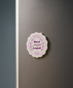 Best MOM Layal Floral Scalloped Refrigerator Magnet