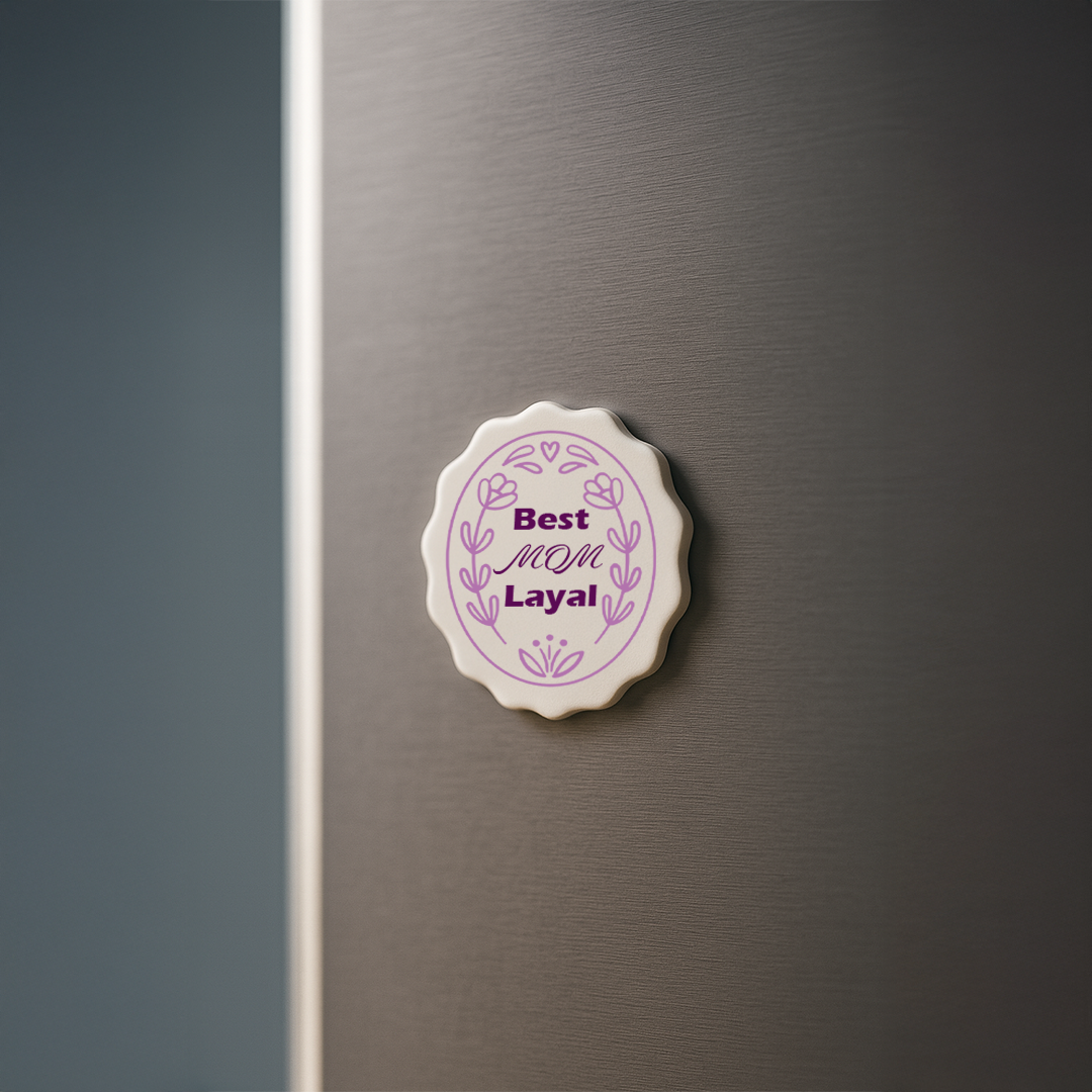 Best MOM Layal Floral Scalloped Refrigerator Magnet