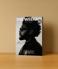 The Weeknd Magazine-Style Monochrome Canvas Print