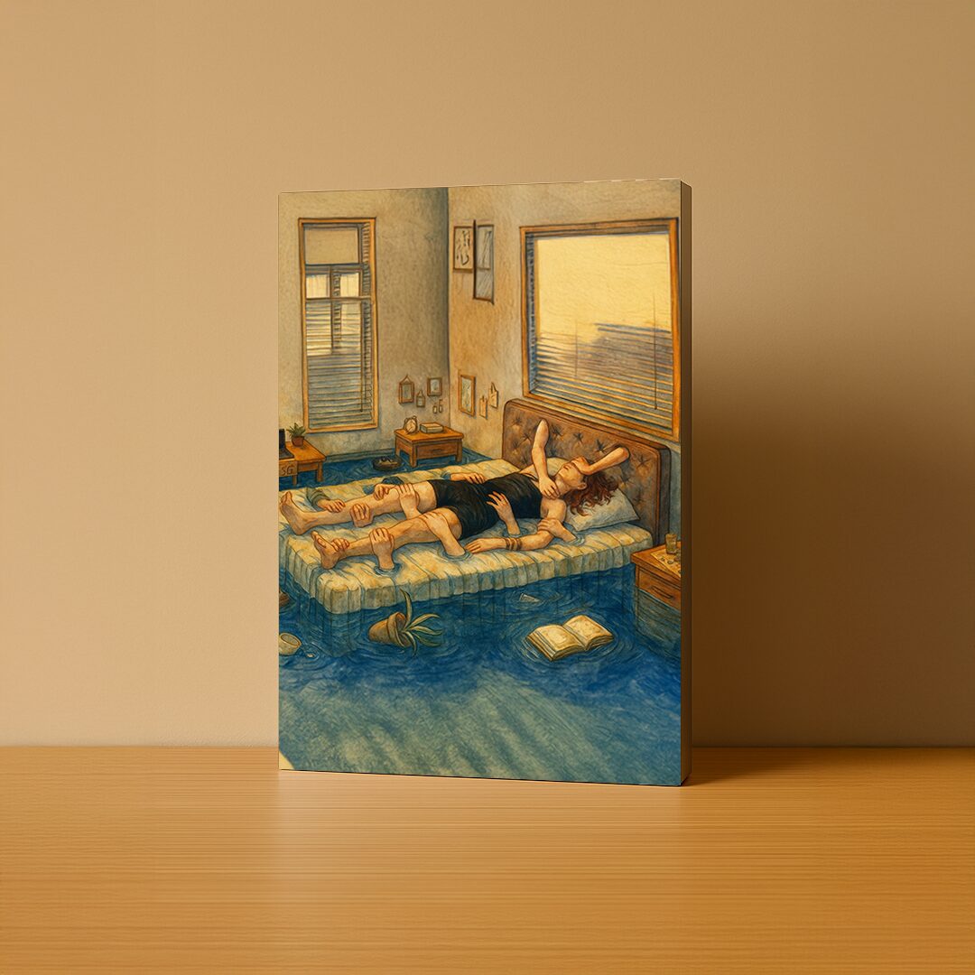 Surreal Flooded Bedroom Dreamscape – Custom Art Panel