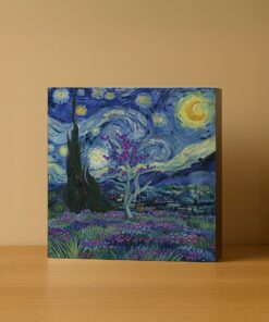 Starry Night Blossoms – Custom Printed Art Block