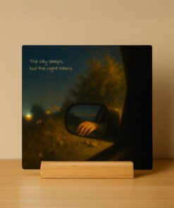 Night Cityscape Mirror Quote – Custom Printed Art Panel
