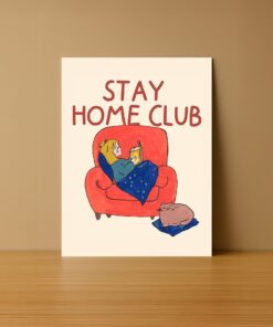Stay Home Club Cozy Reading Illustration Art Print