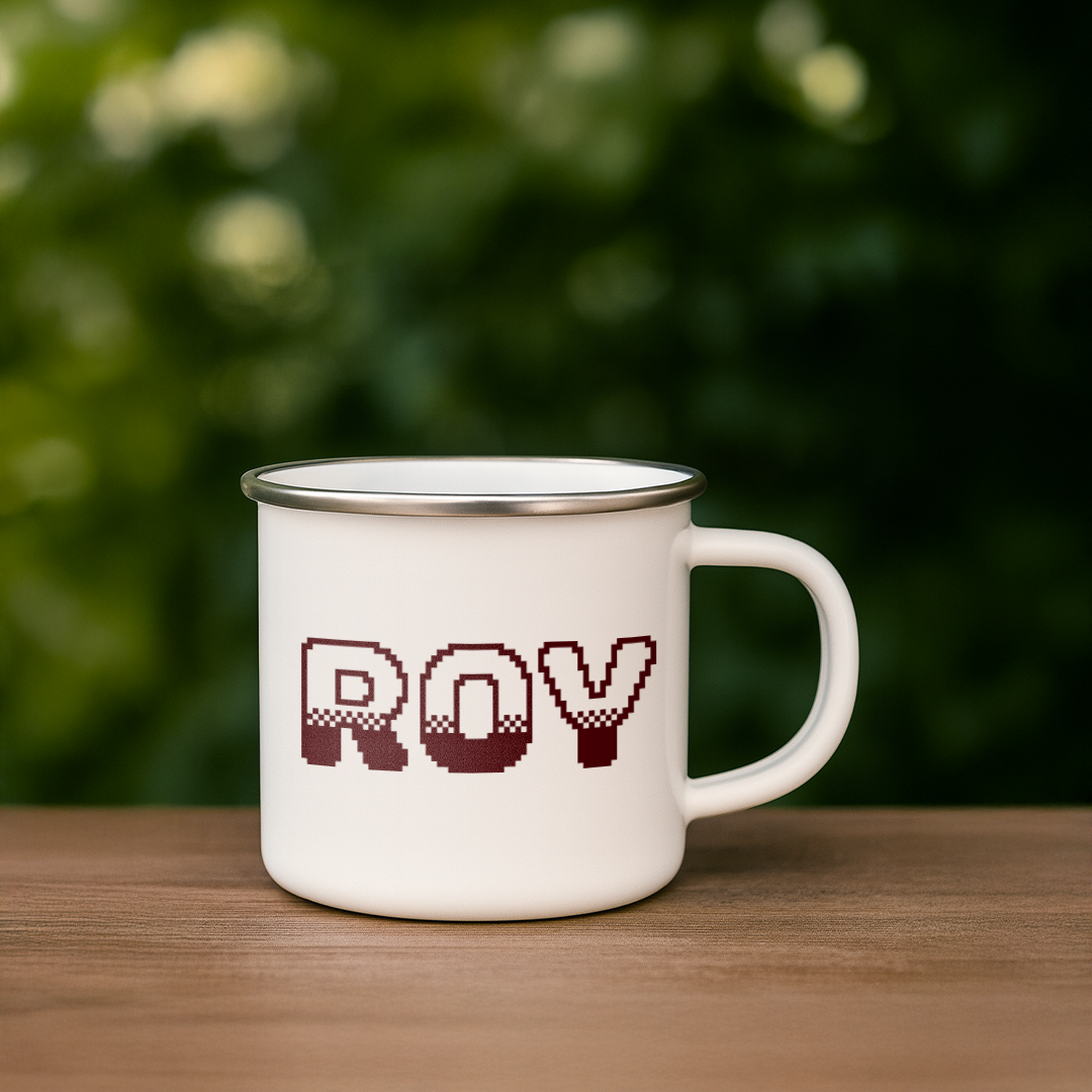 Pixel Art ROY Personalized Enamel Mug