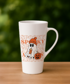Spooky Ghost Retro Halloween Latte Mug