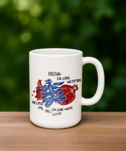 Falling in Love Anatomical Pomegranate Art – Custom Ceramic Mug
