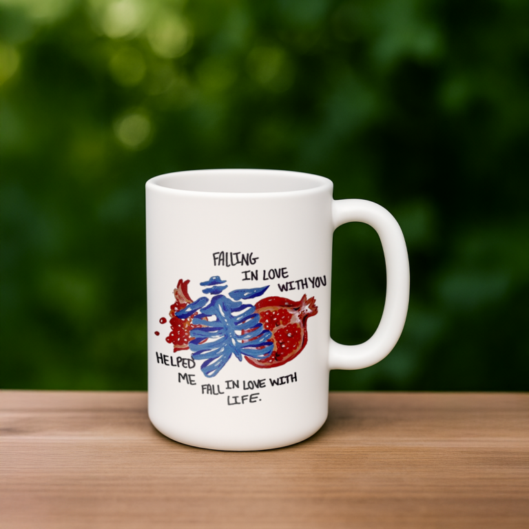 Falling in Love Anatomical Pomegranate Art – Custom Ceramic Mug