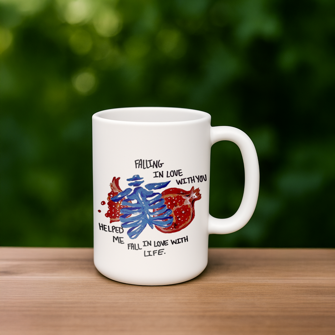 Falling in Love Anatomical Pomegranate Art – Custom Ceramic Mug