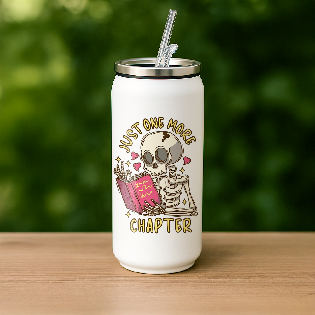 Just One More Chapter Skeleton – Custom Printed Insulated Tumbler