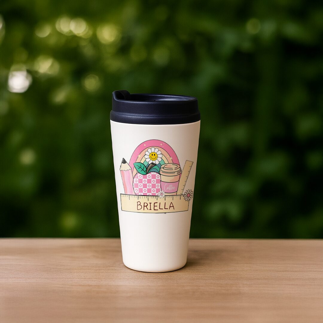 Back-to-School Daisy Personalized Travel Mug