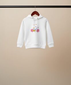 Whimsical Bicycle & Flowers Kids Pullover Hoodie