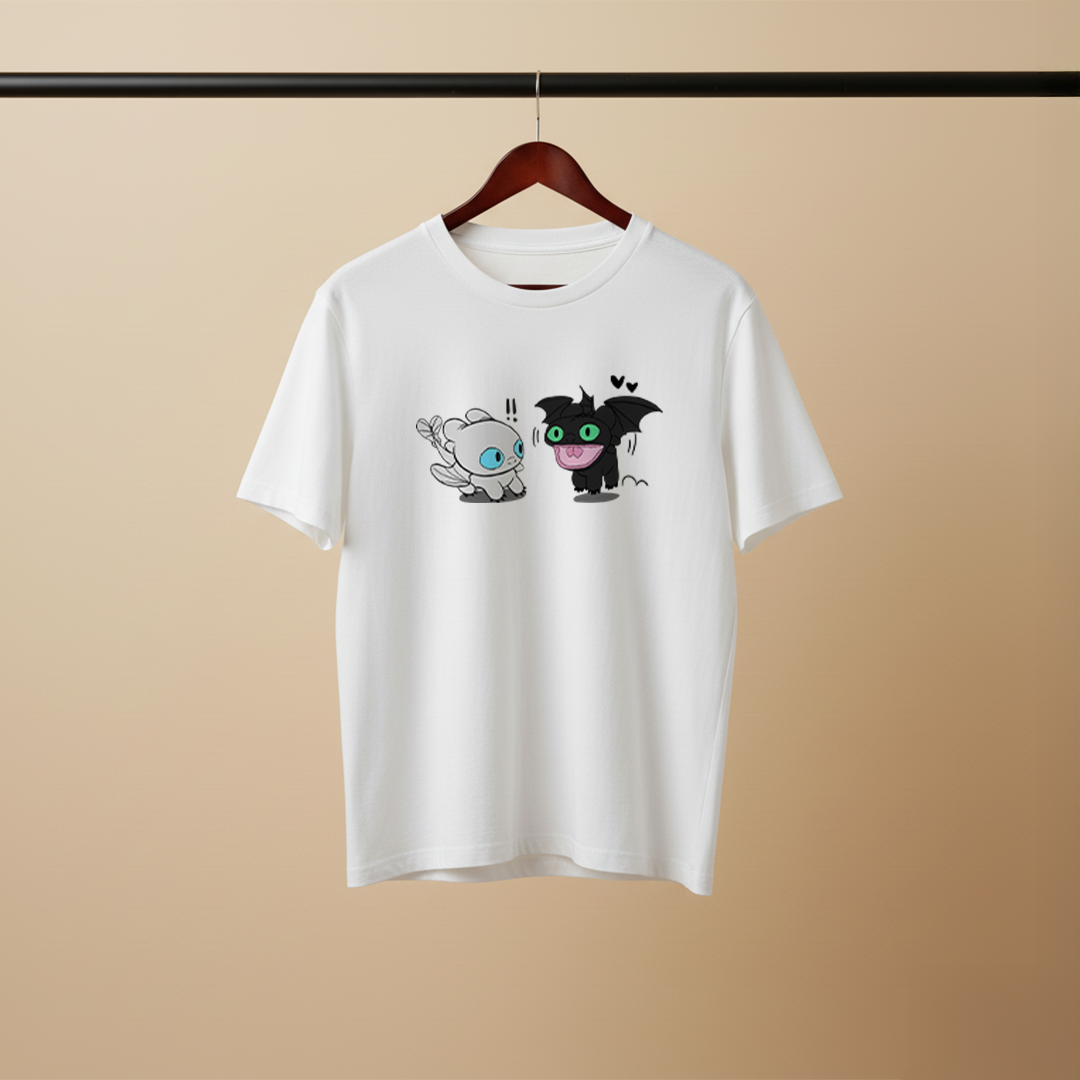 Chibi Dragons Cartoon Graphic T-Shirt