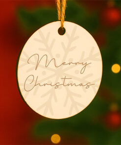 Merry Christmas Rustic Wooden Ornament