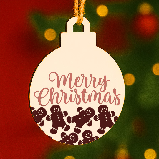Gingerbread Merry Christmas – Custom Printed Holiday Ornament