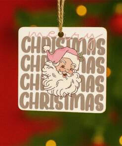 Vintage Santa Merry Christmas Custom Printed Ornament