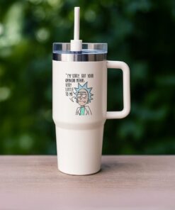 Rick Sanchez Quote Cream Insulated Handled Tumbler