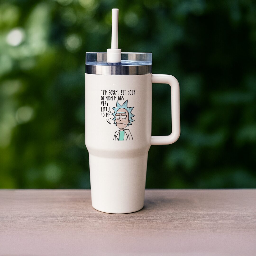 Rick Sanchez Quote Cream Insulated Handled Tumbler