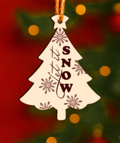 Let it SNOW Rustic Christmas Tree Ornament