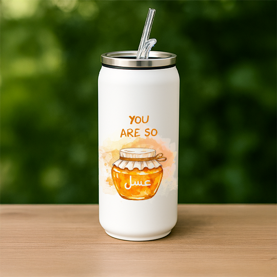 Steel Coke Can with straw big design 1